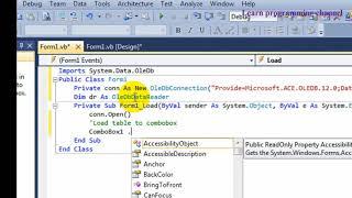 Load data table access to combobox in vb net