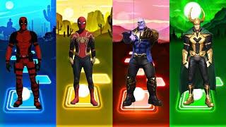 Tiles Hop EDM Rush - Deadpool vs Spiderman vs Thanos vs Loki