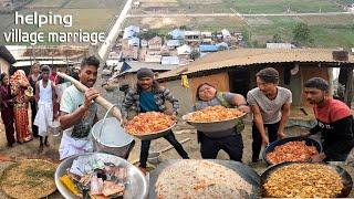 Village Marriage System !! Helping to Uraw Marriage !!Cooking, Pork Meat,Chicken, Pullau,Vegitable