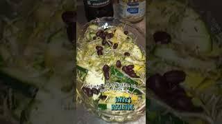 Raw Fresh SQUASH Black Bean Sprout  Garlic Spice Salad