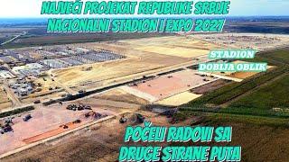 Beograd najveći projekat EXPO 2027 I NACIONALNI STADION teren i dron počeli radovi preko puta EXPA