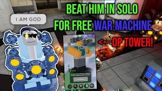 Soloing Skibidi Mode For Free War Machine (Very Hard) | Roblox TDS