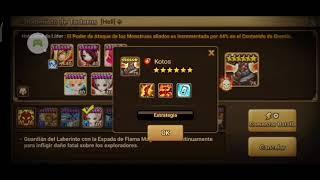 KOTOS HELL LABERINTO DE TARTARUS SUMMONERS WARS