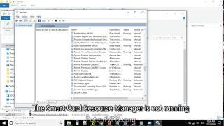 The Smart Card Resource Manager is not running