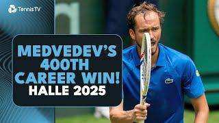 Daniil Medvedev Secures 400th Career Win vs Halys | Halle 2025