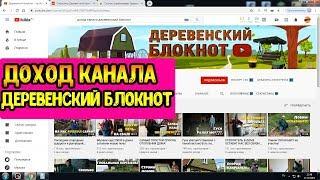 Доход канала ДЕРЕВЕНСКИЙ БЛОКНОТ на ЮТУБЕ.