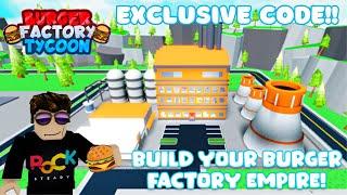 Roblox Burger Factory Tycoon *EXCLUSIVE CODE*