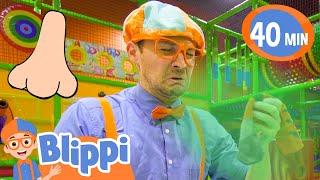 Blippi Learns the 5 Senses at an Indoor Playground! | BEST OF BLIPPI TOYS! | Educational Videos