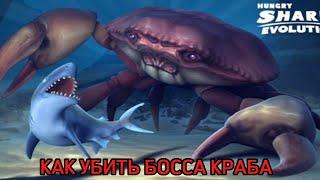 КАК УБИТЬ БОССА ГИГАНТСКОГО КРАБА В ИГРЕ Hungry Shark  (голодная акула)