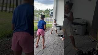Dad catches daughter throwing fireworks at little sister #shorts