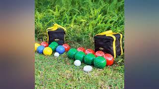 A11N 107mm Bocce Ball Set with 8 Resin Balls in 2 Colors, Pallino, Carrying Bag, review