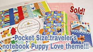 Pocket size travelers notebook Puppy Love theme | Sold | Planning With Eli