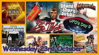 UFO's, LS Tags Guide, Street Dealers, Gun Van, Shipwreck Location Wednesday Oct 23rd - GTA V Online