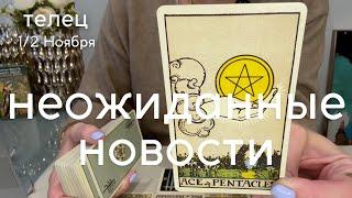 ТЕЛЕЦ : Неожиданные новости! | Вторая половина Ноября 2024 таро