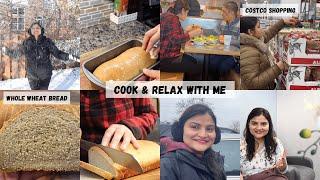 Cook With Me- Whole Wheat Bread / Cozy Winter Vlog America Life / Shopping For Kids /Real Homemaking