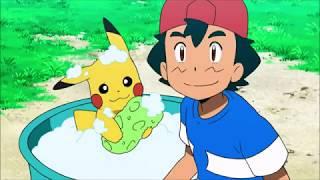 Ash Gives Pikachu A Bath