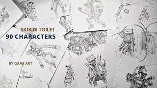 90 Character Drawings from Skibidi Toilet Series