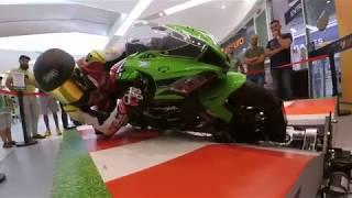 Riding Show at the mall with Moto Trainer, Motorcycle simulator