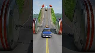 Car & Cement Truck vs Chained Hydraulic Crush - BeamNG.drive