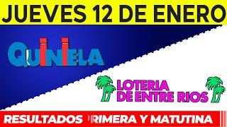 Quinielas Primera y matutina de Córdoba y Entre Ríos, Jueves 12 de Enero