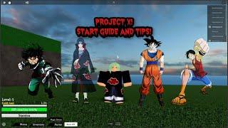 PROJECT X: NEW ROBLOX ANIME CROSSOVER GAME! START GUIDE + TIPS!!!!