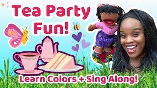 Learn Spanish with My Puppet! Fun Tea Party & Colors Song for Kids