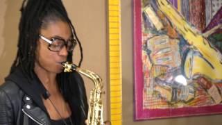 Lakecia Benjamin visiting the Vandoren showroom in Paris