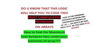 How To Find The Maximum Sum Between Two Elements Of Array In Java