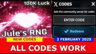 *NEW CODES FEBRUARY 2, 2025* [VAL] Jule's RNG ROBLOX | ALL CODES