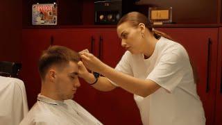 Beautiful Lady Barbers & Precise Scissors Sounds Compilation ASMR