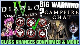 Diablo 4 - CONFIRMED:  New Class Balance Campfire Chat, BIG Game Changes Coming, Artwork & More!