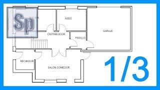 Autocad - 1/3 Dibujar el plano de una casa paso a paso en Autocad. Tutorial en español HD