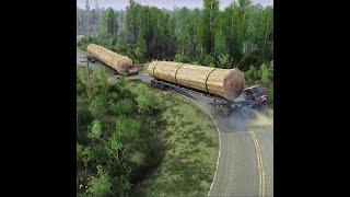 Amazing truck driver skills | two logging trucks succeeded in conquering the landslide road