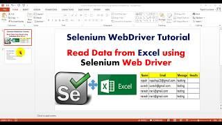 Selenium 3 8 Tutorials | How to Read Data from Excel using Selenium WebDriver