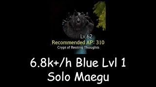 (OLD) BDO Crypt of Resting Thoughts - 6.8k+ Lvl 1 Blue, no Agris | Solo 309k Maegu | No Raz'nal