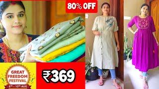 80% Off Amazon Must Buy Kurta,Kurti Set, Anarkali Haul | Great Feeedom Festival Sale