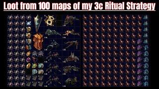 Loot from 100 Maps for my 3c Ritual Strategy (POE 3.25) farming Blood-filled Vessels