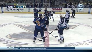 Bryan Little SHG wrist shot 2-2 Winnipeg Jets vs St. Louis Blues 10/29/13 NHL Hockey.