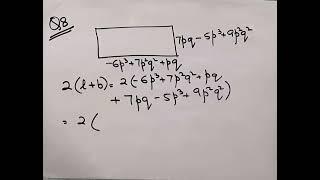 The adjacent sides of a Rectangle are -6p +7pq+pq and 7pq -5p+9pq.Find it's perimeterI Class 8I