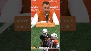 Quinn Ewers over Arch Manning according to Texas HC Steve Sarkisian  #shorts