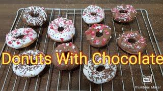 Donuts With Chocolate/Donuts Recipe/How To Make Home Without Oven By Zaara,s Kitchen