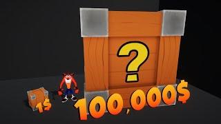 1$ vs 100,000$ Mystery Box Challenge BUT it's Crash Bandicoot