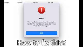 The installation cannot continue as the installer file may be damaged adobe   How to solve this?