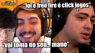 JUKES REAGINDO AO FAKER E ALANZOKA FARPANDO LOL e FREE FIRE - CLIPS ENGRAÇADOS #61