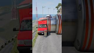 Cars & School Bus vs Giant Pit Bollards Crash #3 - BeamNG.Drive