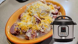 4 Minute Instant Pot Pierogies, Kielbasa + Sauerkraut Casserole