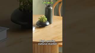 Factory Price Italian Furniture Minimalist Modern Wabi Sabi Round Natural Marble  Dining Table