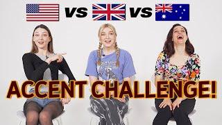 ONE language, THREE accents : UK vs  USA vs  AUS English!