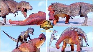 Nigersaurus Hunting Animations of All Carnivorous Dinosaurs  Jurassic World Evolution 2