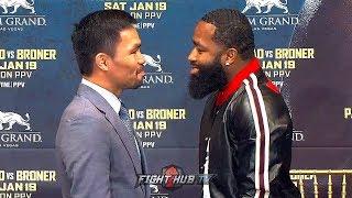 MANNY PACQUIAO & ADRIEN BRONER ALL LAUGHS DURING FUNNY FIRST FACE OFF IN NEW YORK